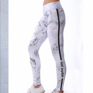 White Marble Alpha phi leggings